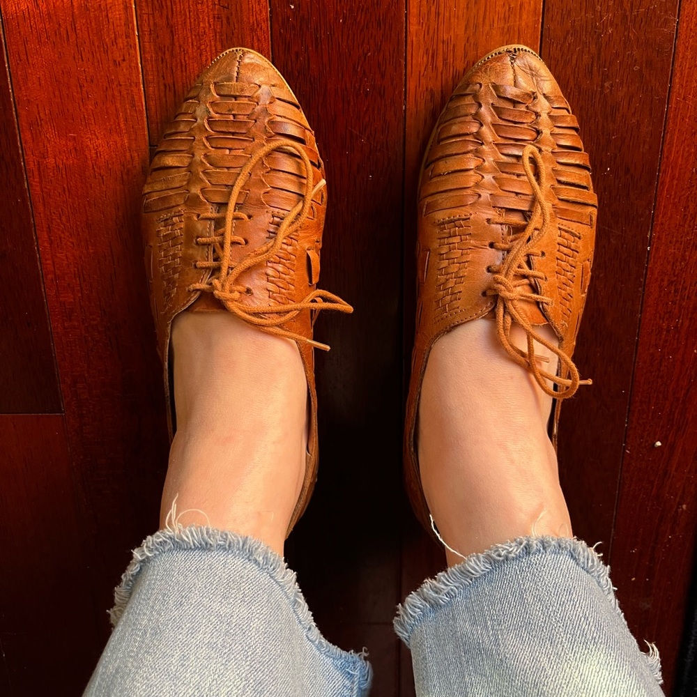 Vintage leather brogues made in Brazil size 8